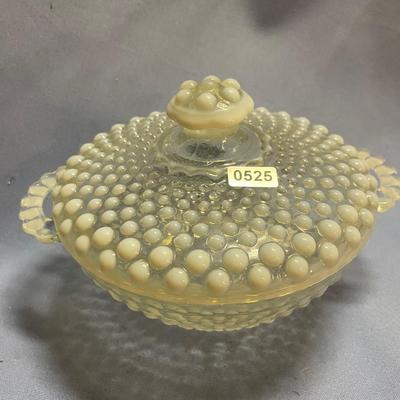 Anchor hocking opalescent moonstone covered candy dish