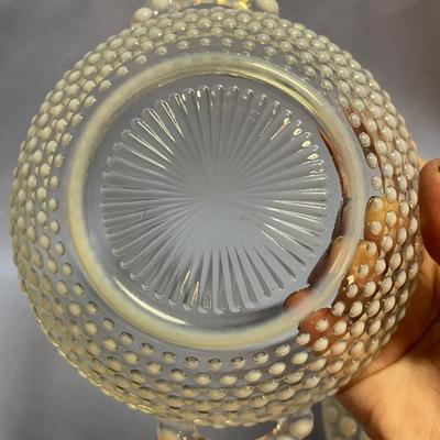 Anchor hocking opalescent moonstone covered candy dish