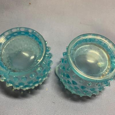 Fenton blue hobnail sugar & creamer