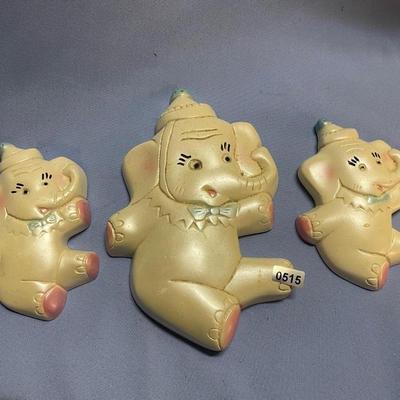 1950’s chalkware circus elephants