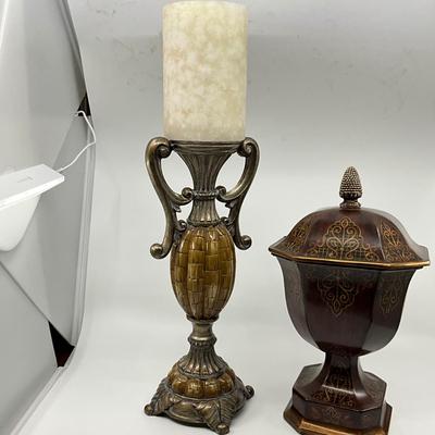 815 Galassi Italian Clock w/ Decorative Urn & Candlestick