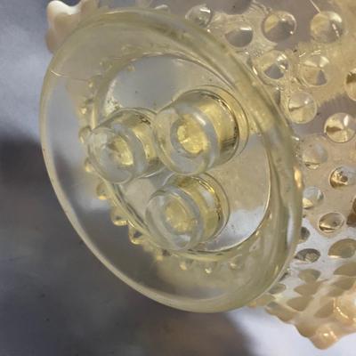 Fenton hobnail ruffled 3 horn emergency
