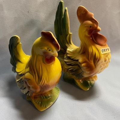 Vintage chicken and rooster