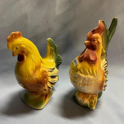 Vintage chicken and rooster