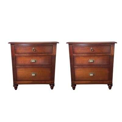 825 Pair of LANE Mahogany Nightstands