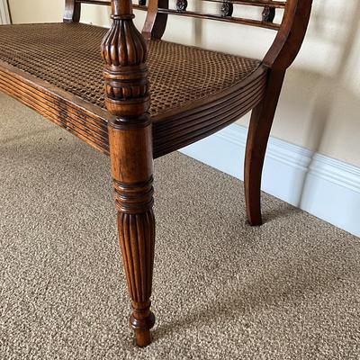 828 Edwardian Style Caned Seat Bench