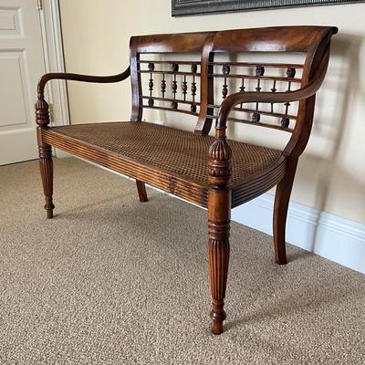 828 Edwardian Style Caned Seat Bench