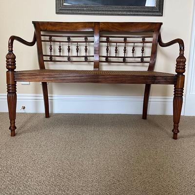 828 Edwardian Style Caned Seat Bench