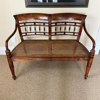 828 Edwardian Style Caned Seat Bench