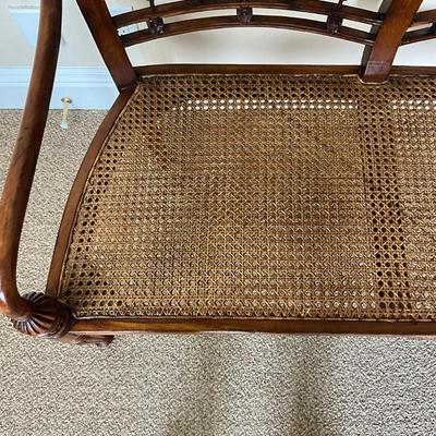 828 Edwardian Style Caned Seat Bench