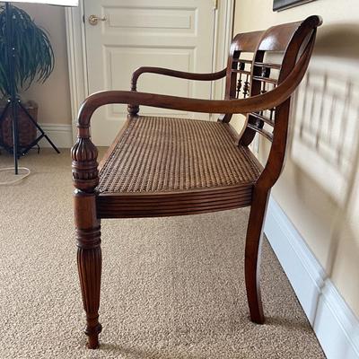 828 Edwardian Style Caned Seat Bench