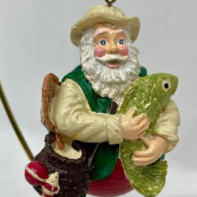 Christmas Ornament Fishing Santa