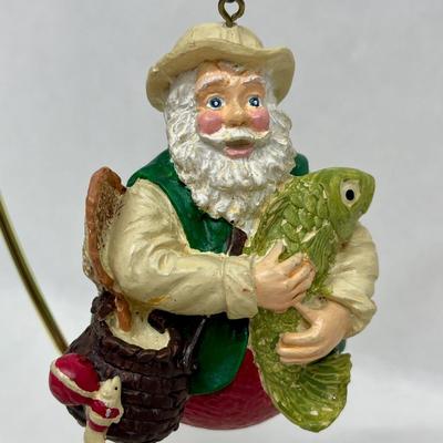 Christmas Ornament Fishing Santa