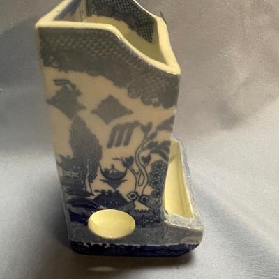 Blue/white match holder