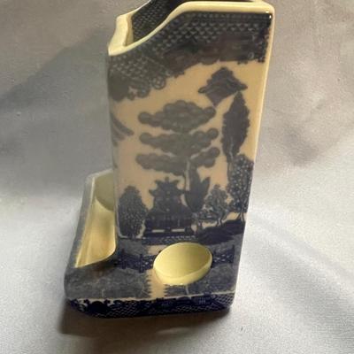 Blue/white match holder