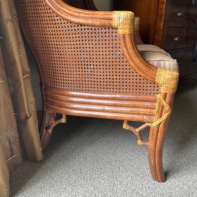 832 Large Rattan Caneback Wing Chair by LANE Venture Excursions