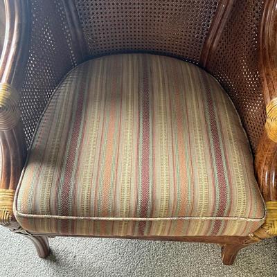 832 Large Rattan Caneback Wing Chair by LANE Venture Excursions
