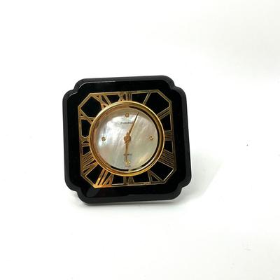 842 Faberge Mother of Pearl Black Deck Clock