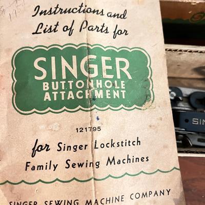Antique Singer Sewing Machine w. Accessories, Boxes, Tools, Singer Ephemera, Manuals