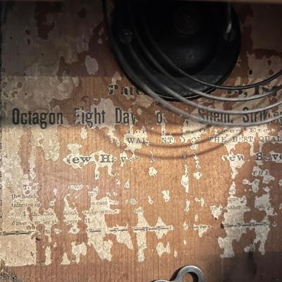 Antique Octagon Eight Day Waterbury CT Wall Clock