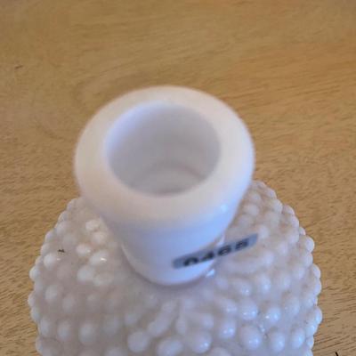 Fenton opalescent moonstone hobnail perfume bottle w/stopper