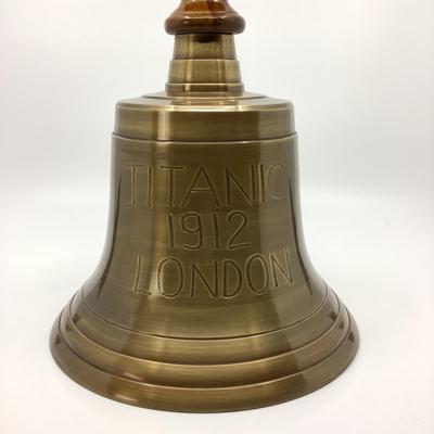 902 Large Brass Wooden Handle "Titantic 1912" London Bell