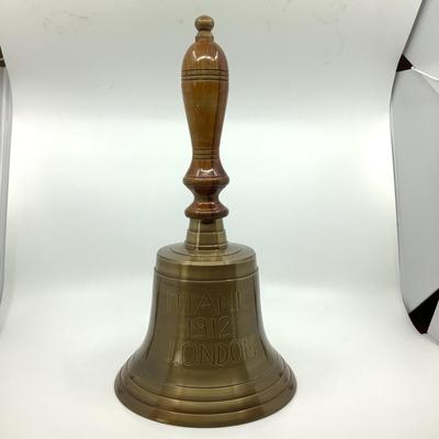902 Large Brass Wooden Handle "Titantic 1912" London Bell