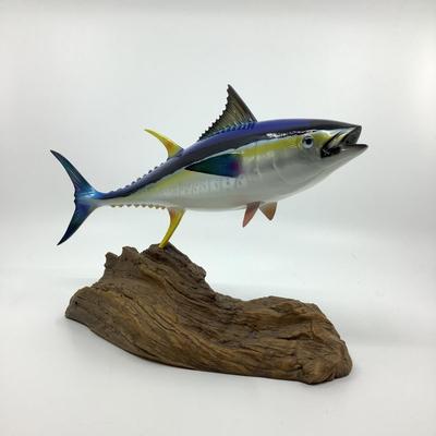 905 pair of Two Fish Carvings on Driftwood