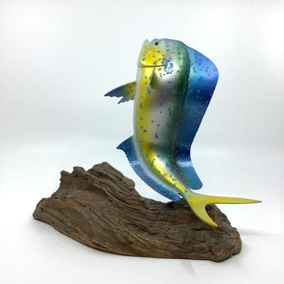 905 pair of Two Fish Carvings on Driftwood
