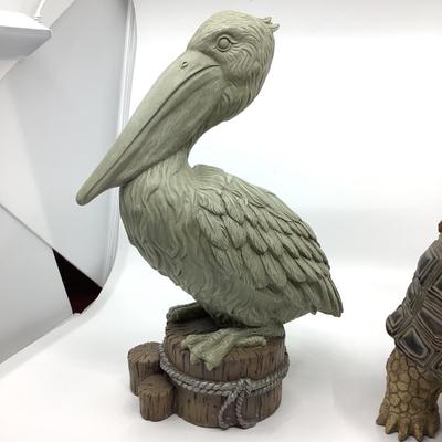 906 Turtle and Pelican Sculptures