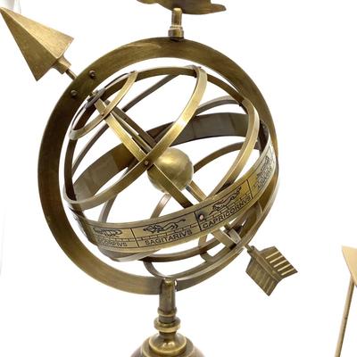 907 Boulevard Etienne Brass Clock by Timeworks & Zodiac Sundial