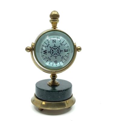909 Brass Anchor Bell & West End Watch /Compass Desk Clock