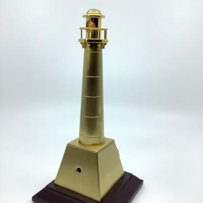 912 Wooden Box Compass with Lighthouse Desk Clock