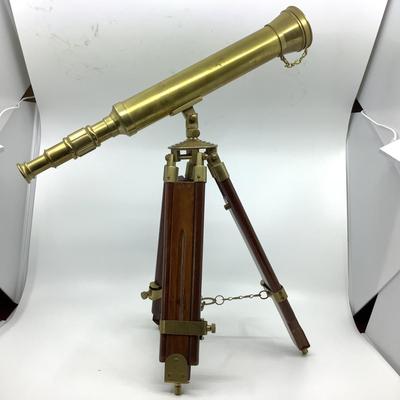 913 Small Brass Telescope on Stand