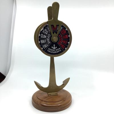 914 Ships Brass Candlestick with Small Telegraph