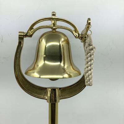 919 Tall Brass Ships Bell on Stand