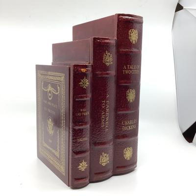 922 Leather Tissue Holder , Faux Book CD Holder, Book Box