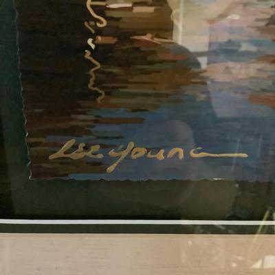 923 Signed and Numbered Origianl Lithograph of Boat Scene by LEE YOUNG