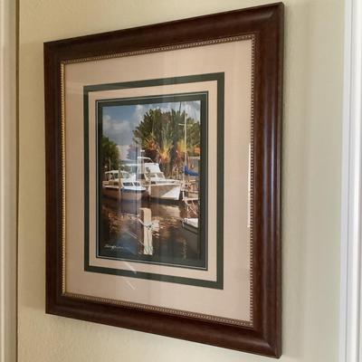 923 Signed and Numbered Origianl Lithograph of Boat Scene by LEE YOUNG