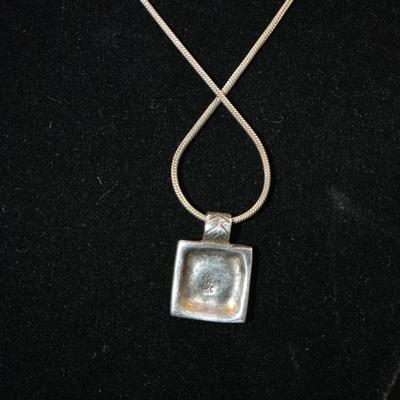 925 Sterling Marcasite Pendant w/ 925 Serpentine Chain 16”/18”, 4.5g