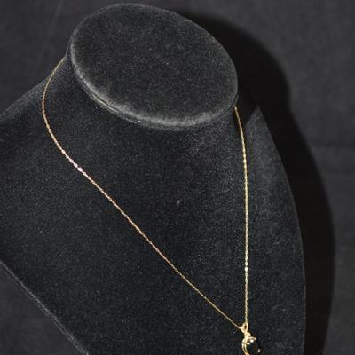 14k Gold Topaz Pendant w/ 14k Chain 16”, 1.9g