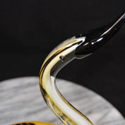 MCM Art Glass Murano Style Water Fowl 10.25” Tall