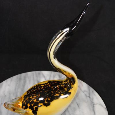 MCM Art Glass Murano Style Water Fowl 10.25” Tall