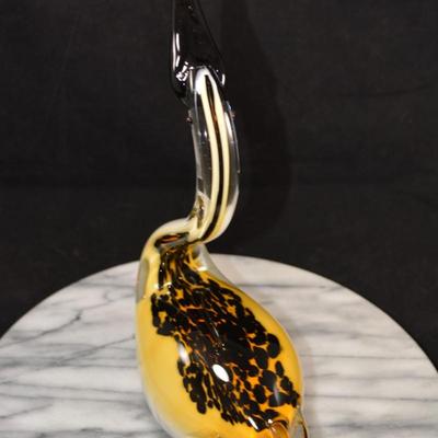 MCM Art Glass Murano Style Water Fowl 10.25” Tall
