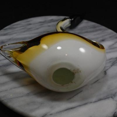 MCM Art Glass Murano Style Water Fowl 10.25” Tall