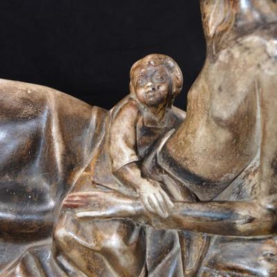 Plaster Cast/Glaze ’Madonna and Child’ 13.5”x12”