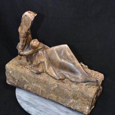 Plaster Cast/Glaze ’Madonna and Child’ 13.5”x12”