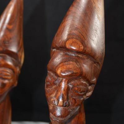 Redwood Hand Carved Tribal Statues 9.25”x8.5”