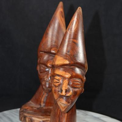 Redwood Hand Carved Tribal Statues 9.25”x8.5”