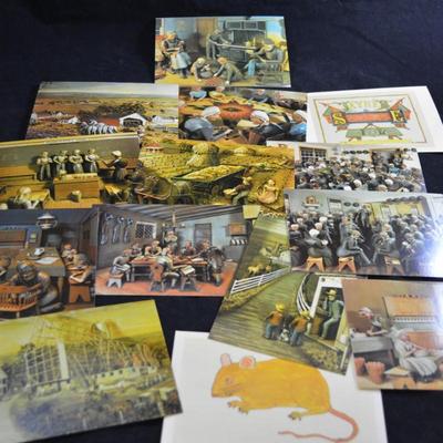 14 Vintage Unused Amish Country PA Postcards